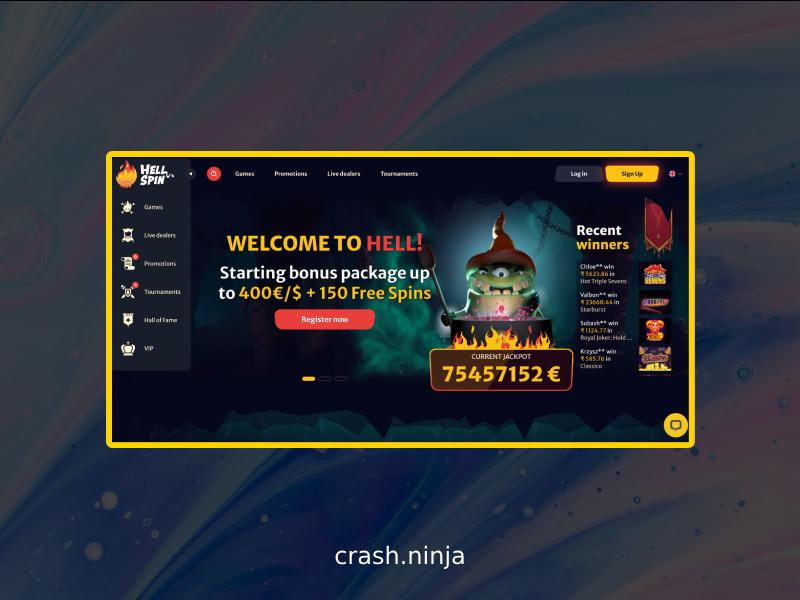 Играйте в Ninja Crash в Hell Spin