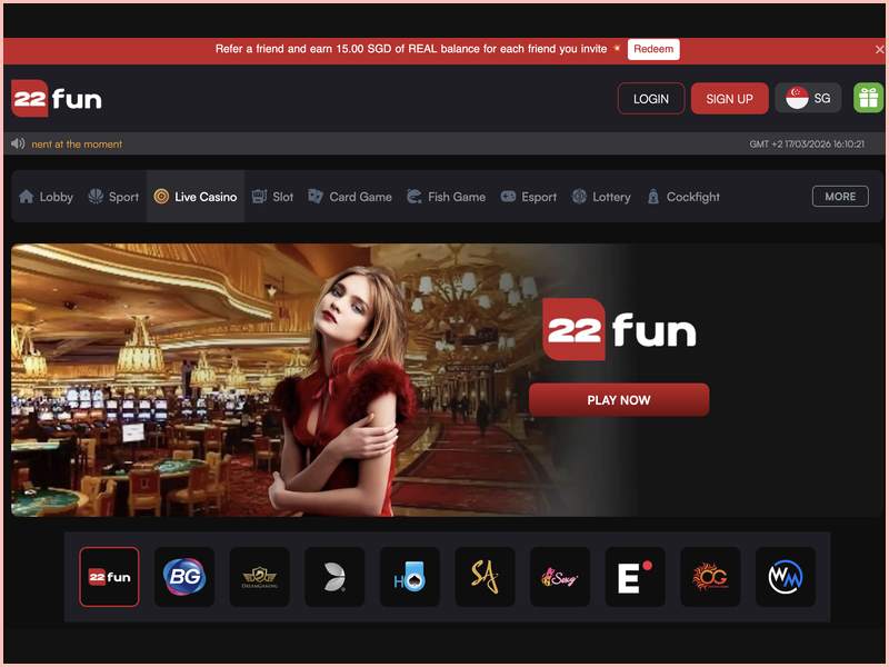 22fun Casino Bonus Program: Welcome Package