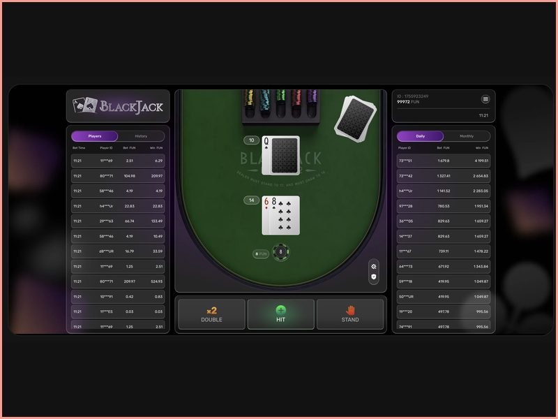 Parametri tecnici del Blackjack di Galaxsys: RTP e caratteristiche