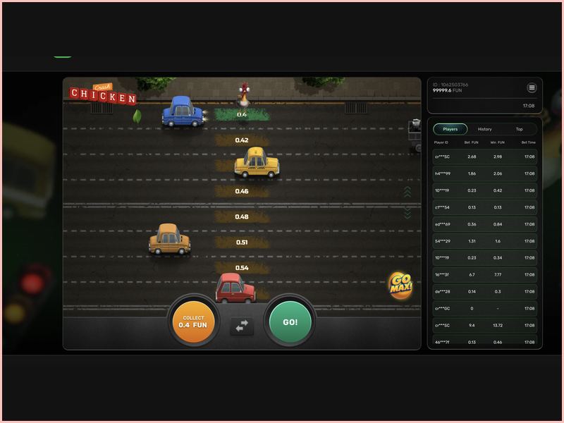 configurações e personalização da interface no Chicken Crash