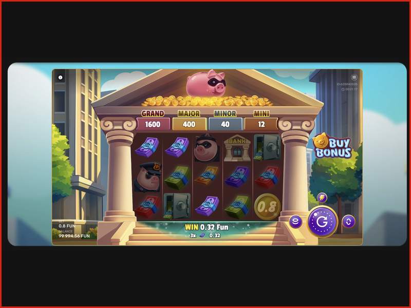 Benutzeroberfläche und Design des Spielautomaten „Gangsta Piggy“ im Gangster-Stil