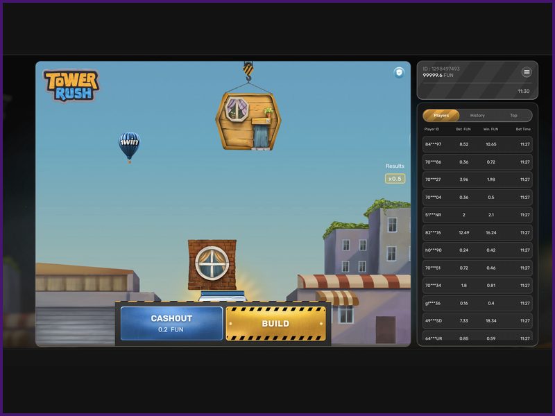 Tower Rush demo version: virtual balance, free game
