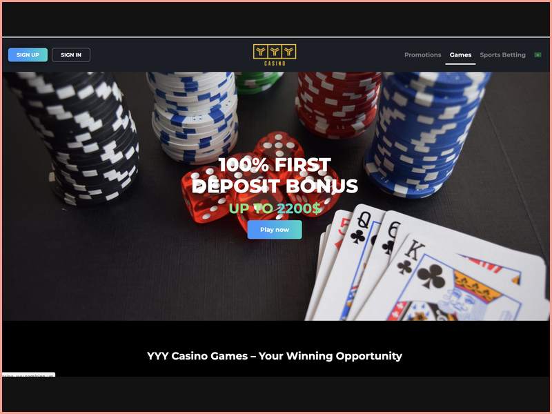 YYY Casino Bonus Program: Welcome Package of Up to $2,200