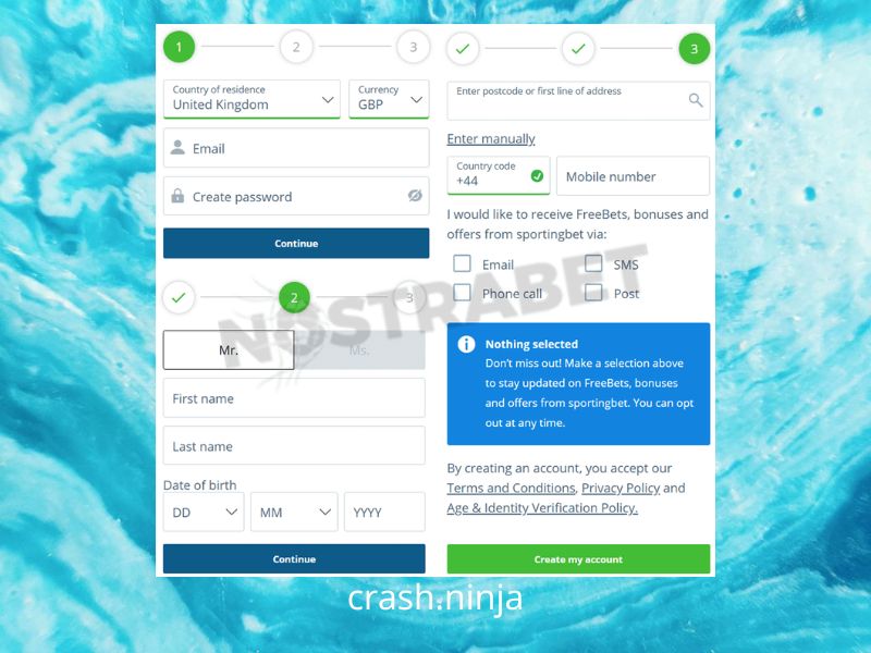 Effectuer un Dépôt pour Ninja Crash à Sportingbet.bet.br